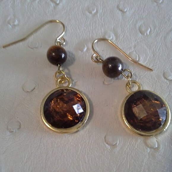 Tiger's Eye earrings NEW - Picture 1 of 6